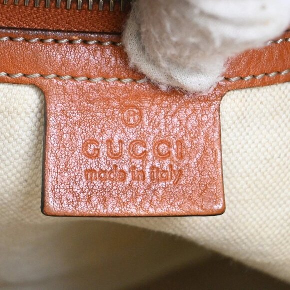 GUCCI Logo GG Pattern 2Way Shoulder Bag Canvas Leather Brown Orange 86KB534 - Picture 14 of 16